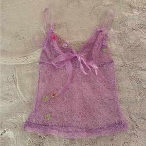 Purple Lace Tank Top